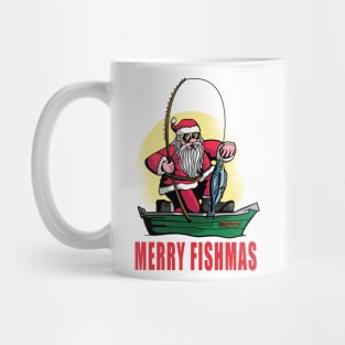 Merry Fishmas Santa Claus Fishing Mug